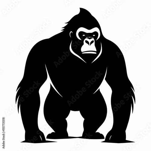 Silhouette of a gorilla