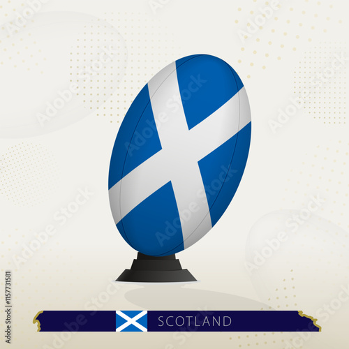Obraz na płótnie Scotland Rugby Ball on Rugby Kicking Tees with Modern Design.
