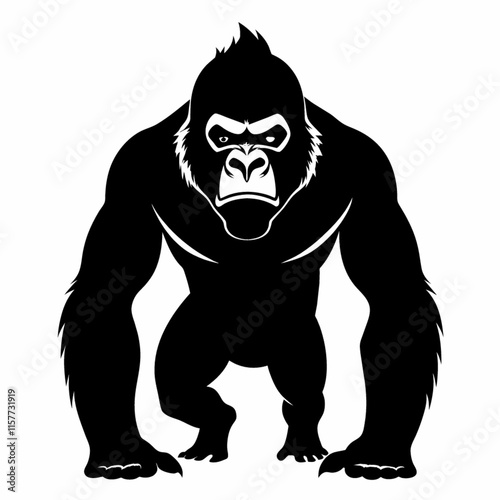 Silhouette of a gorilla