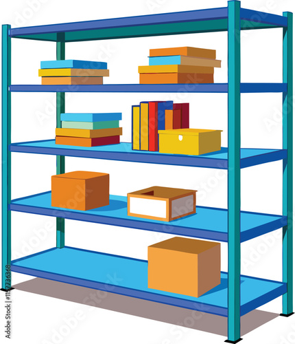 Customizable Shelving Unit Vector Illustration