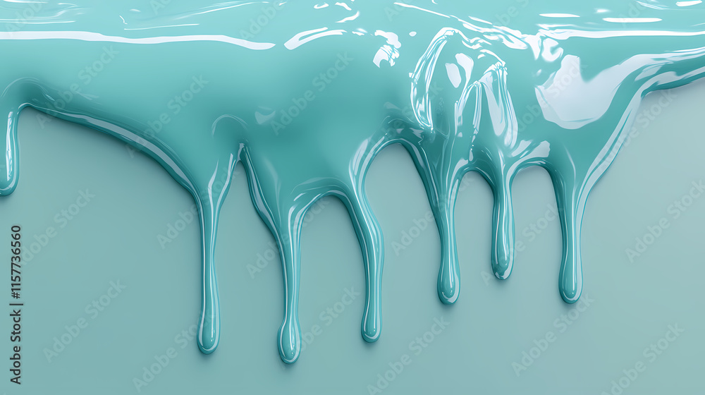 Thick, viscous slime drips slowly down a smooth surface, liquid, texture, fluidity, cyan. Velutinous. Illustration Thick, viscous slime drips slowly down a smooth surface, liquid, texture, fluidity, cyan. Velutinous. Illustration