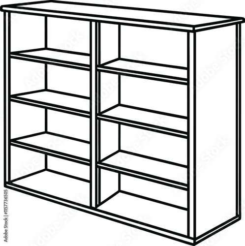 Shelving Unit Editable Outline Vector Graphic