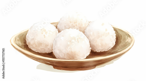 [transparent background png]glutinous rice balls. Velutinous. Illustration photo