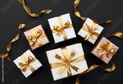 Festive Christmas Gift Boxes on Snow, Ready for Holiday Cheer