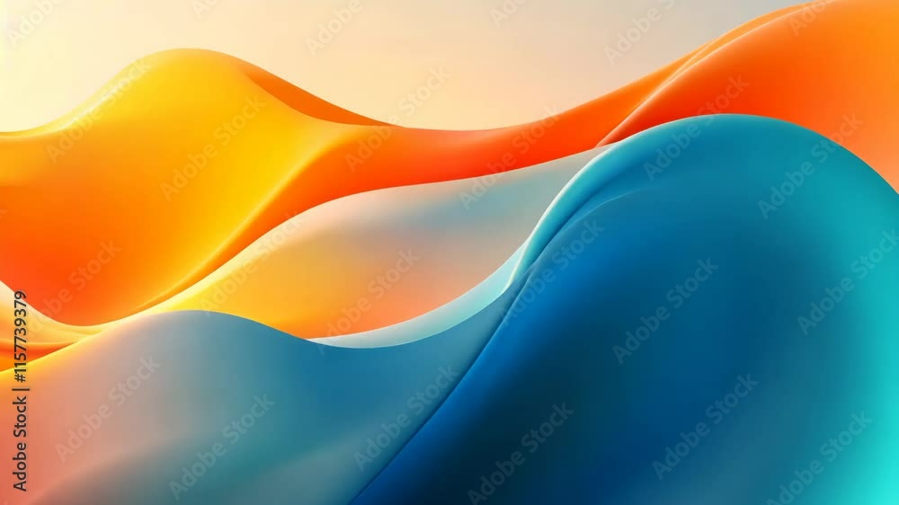 Vibrant colorful waves: abstract flowing shapes in motion