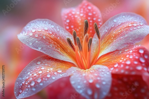 Fresh flower with dew drops, suitable for nature or beauty themed projects photo