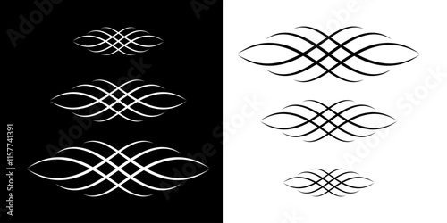 Classic calligraphy swirls, swashes,  vintage frames, white and black, vector