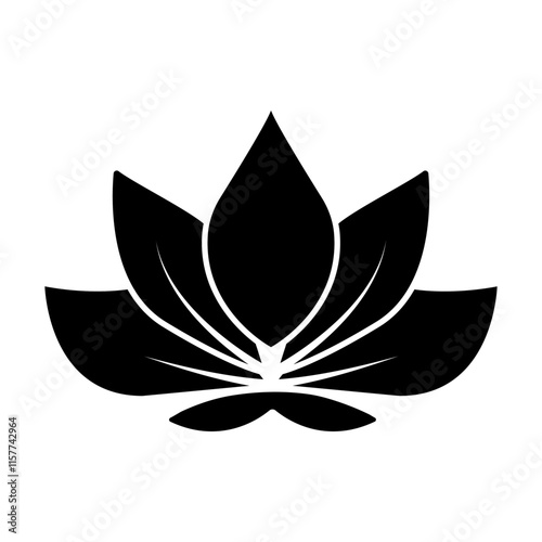 Lotus plant symbol. Spa and wellness theme design element