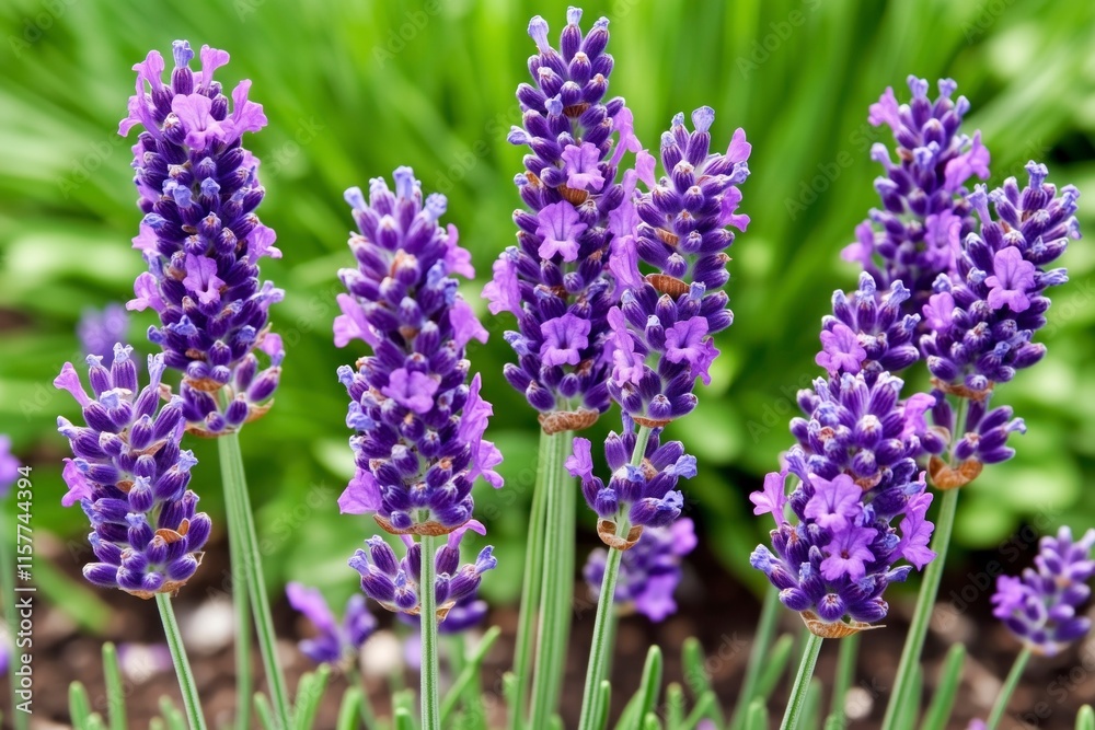 A field of purple lavender flowers
