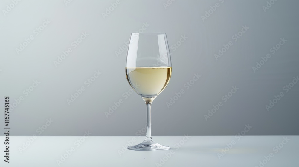 Elegant Glass of White Wine on Minimalistic Background
Elegant Glass of White Wine on Minimalistic Background