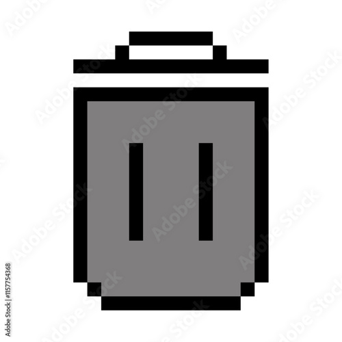 Pixel art of a trash can icon, pixel art, trash can.