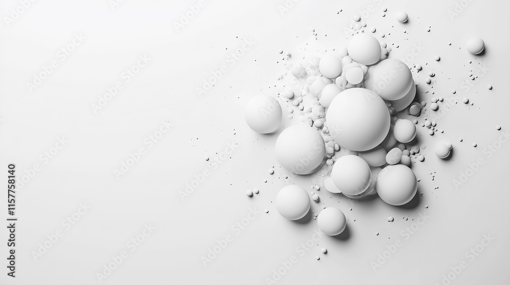 Close-up Photo: Intriguing White Spheres Gently Resting on a Smooth Surface. AI Generated Close-up Photo: Intriguing White Spheres Gently Resting on a Smooth Surface. AI Generated