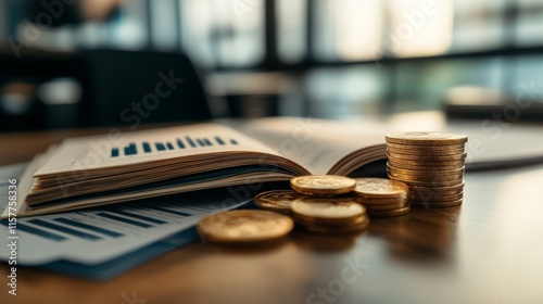 Gold Investment Booklet on Polished Desk photo