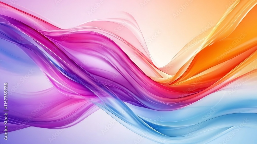 Vibrant Abstract Digital Painting: Swirling Colorful Waves in a Dreamlike Landscape. AI Generated Vibrant Abstract Digital Painting: Swirling Colorful Waves in a Dreamlike Landscape. AI Generated
