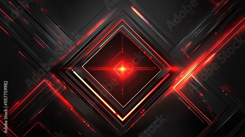 Abstract red and black geometric design