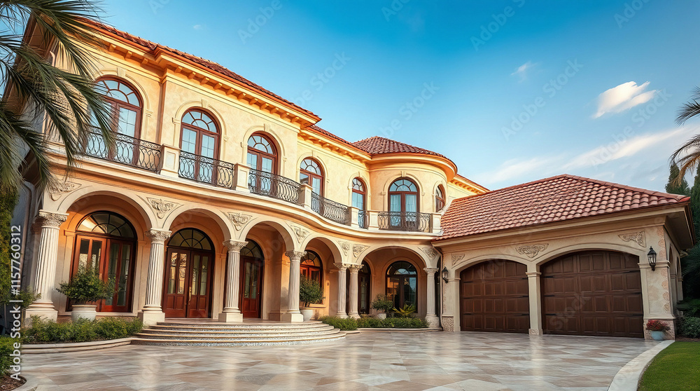 Mediterranean-Style Residence with Double Garage Mediterranean-Style Residence with Double Garage