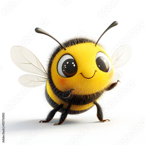 cute bee cartoon 3D photo