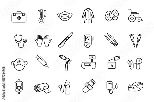 Medical Accessories icon set