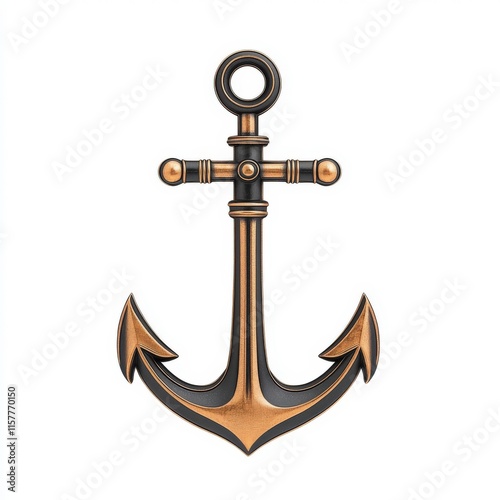 A detailed vintage anchor illustration, symbolizing stability, hope, and maritime heritage in a classic design. photo