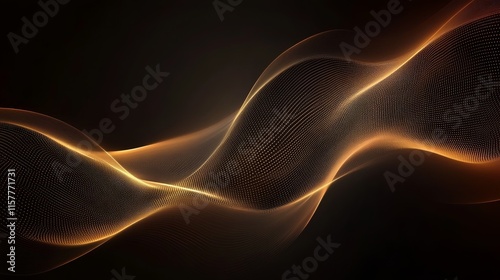 Abstract gold wave on black background