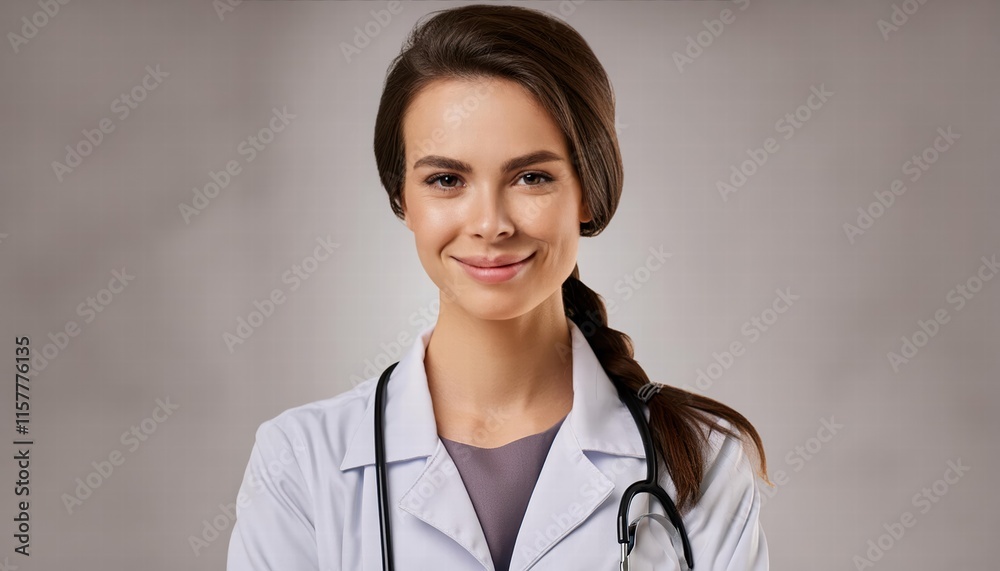 Portrait of a Young Female Doctor Isolated on a White Transparent Background, Confidently Holding a Stethoscope, Representing Modern Healthcare and Professionalism in Medicine. Portrait of a Young Female Doctor Isolated on a White Transparent Background, Confidently Holding a Stethoscope, Representing Modern Healthcare and Professionalism in Medicine.