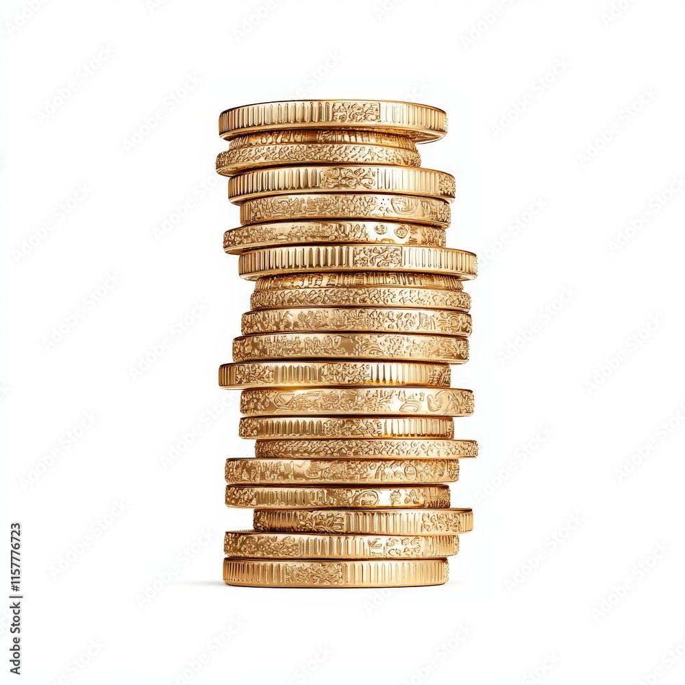 A stack of golden coins symbolizing wealth, finance, and investment opportunities in a modern economic landscape.