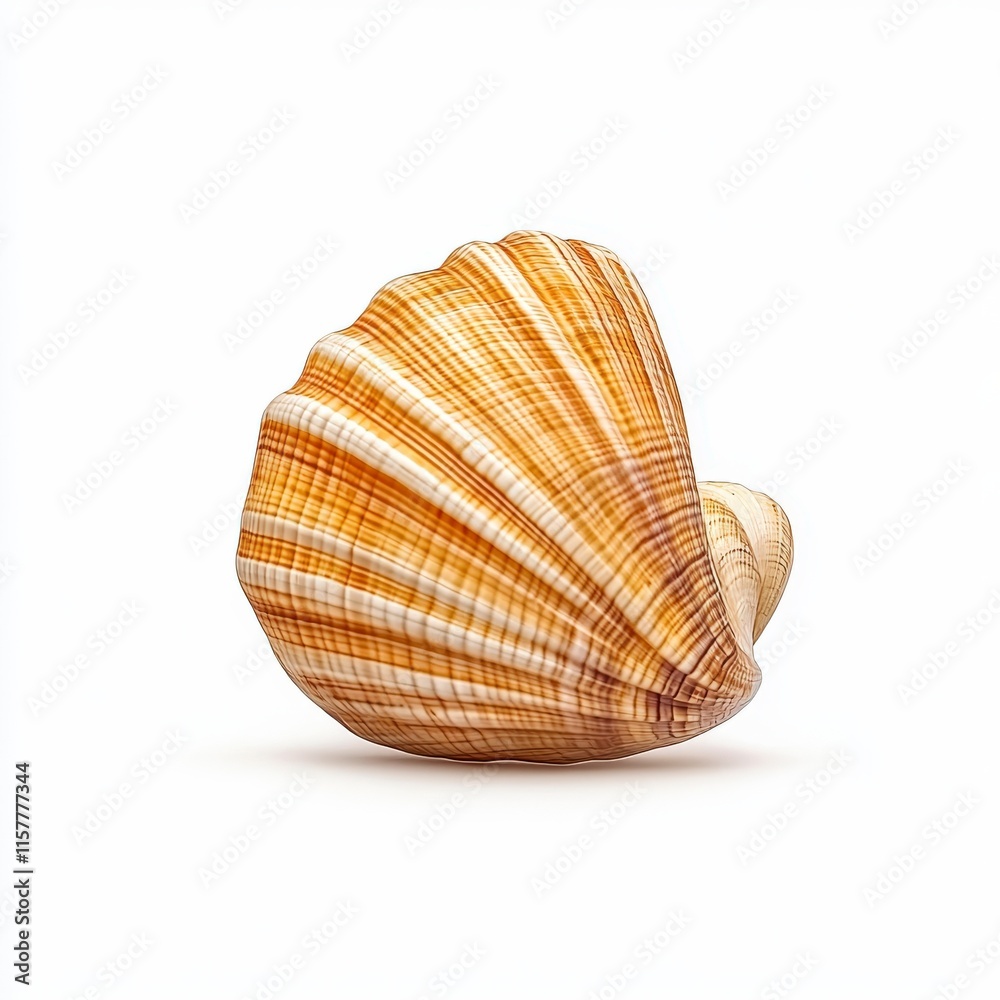 A stunning and detailed close-up of a beautiful seashell showcasing its intricate patterns and natural colors against a white background. A stunning and detailed close-up of a beautiful seashell showcasing its intricate patterns and natural colors against a white background.