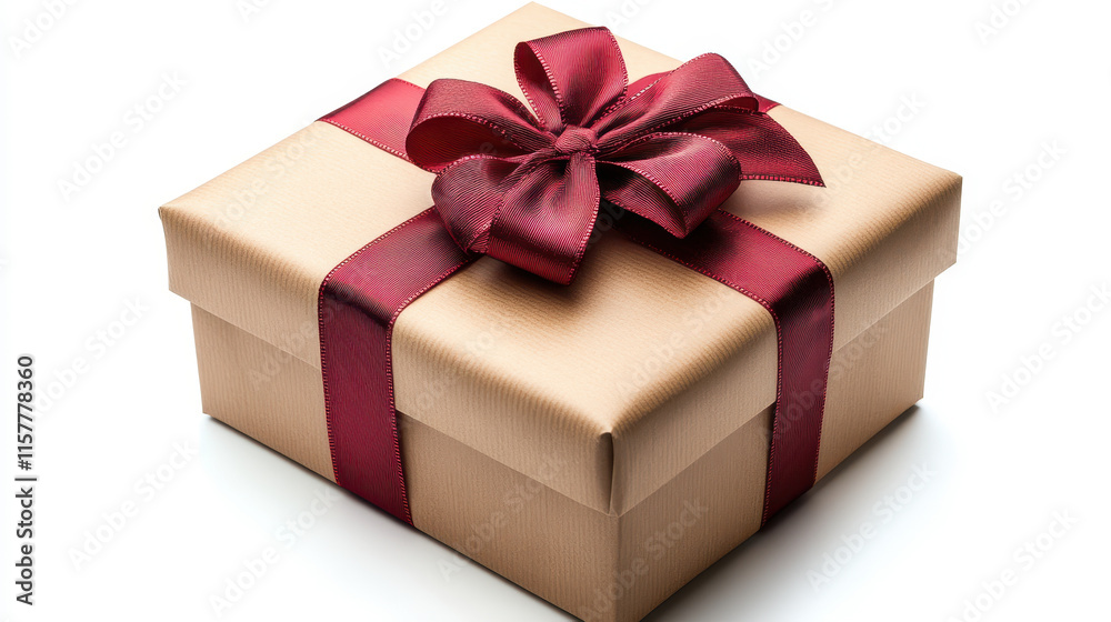 Festive Unpacked Gift Box with Elegant Red Ribbon for Celebrations and Occasions Festive Unpacked Gift Box with Elegant Red Ribbon for Celebrations and Occasions