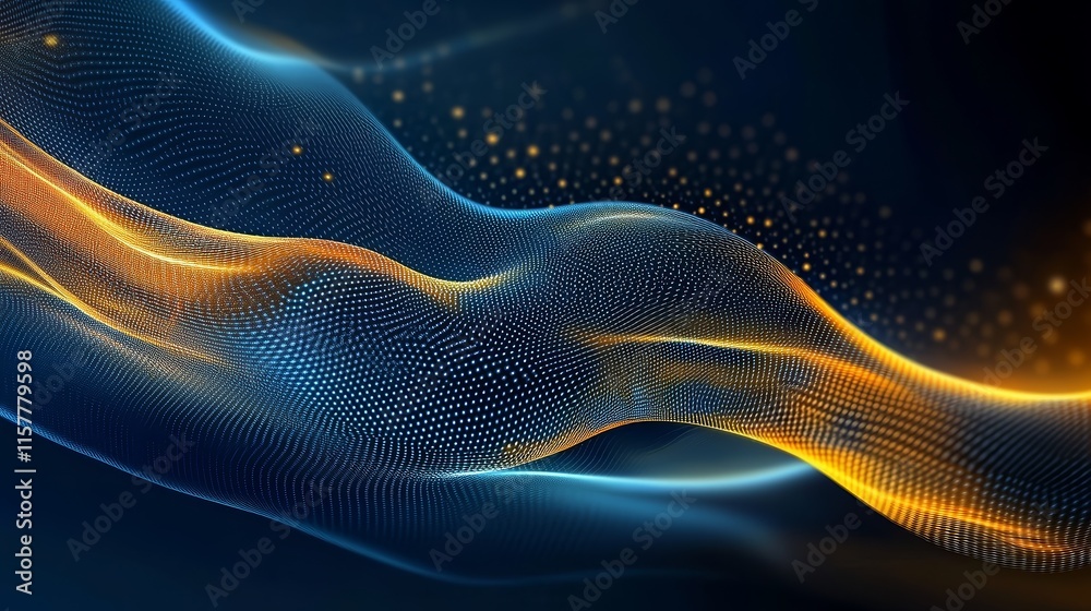 Fototapeta premium Abstract blue and gold wave background