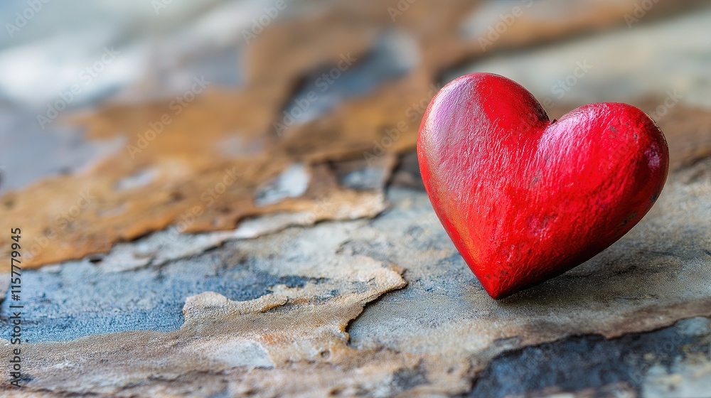 Fototapeta premium Red heart on abstract background
