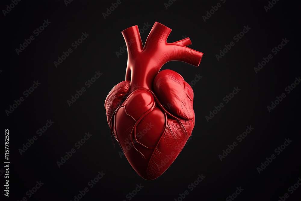 Red heart-like object on black background. Red heart-like object on black background.