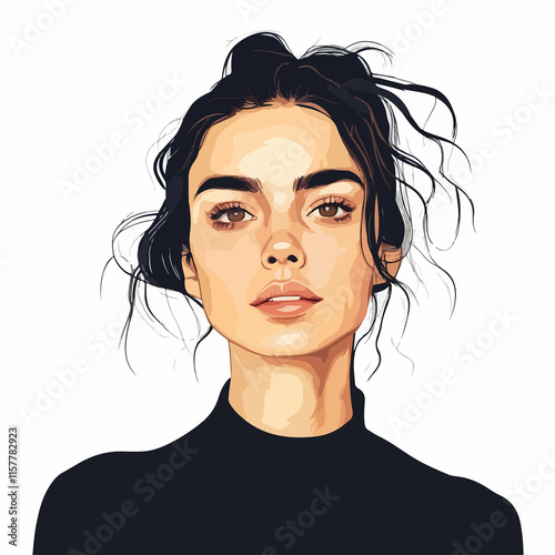 Modern young woman character vector illustration for design projects