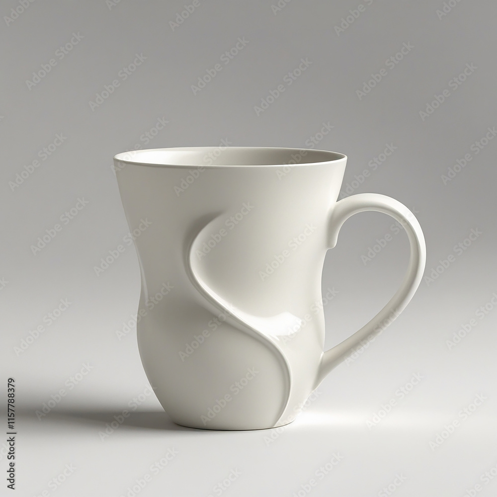 White mug isolated on a white background . Close-up of empty cup against white background, White mug isolated on a white background . Close-up of empty cup against white background,