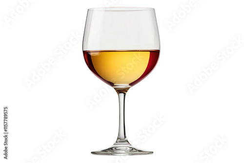 Elegant red and white wine glass on a transparent background showcasing vibrant colors