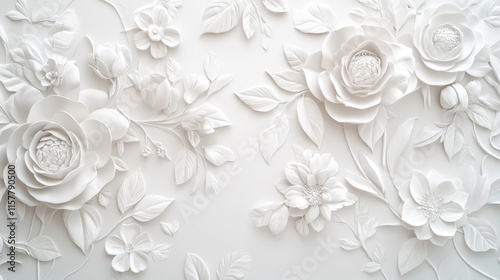 "Elegant White Floral Pattern Wedding Backdrop – Perfect for Ceremonies, Receptions, and Special Occasions."

