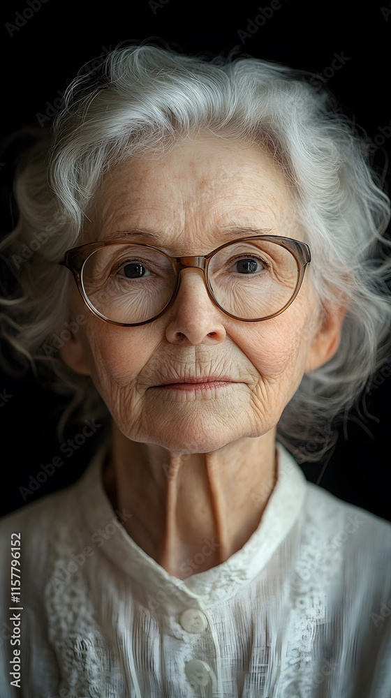Graceful Aging: Portrait of an Elegant Silver-Haired Woman Graceful Aging: Portrait of an Elegant Silver-Haired Woman