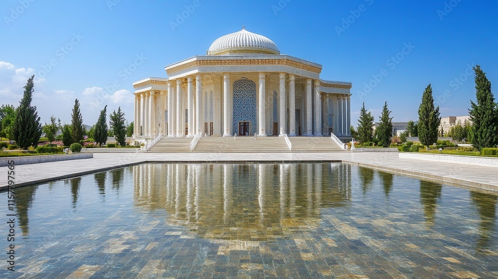 Obraz premium Majestic Architectural Wonder Reflecting in Water