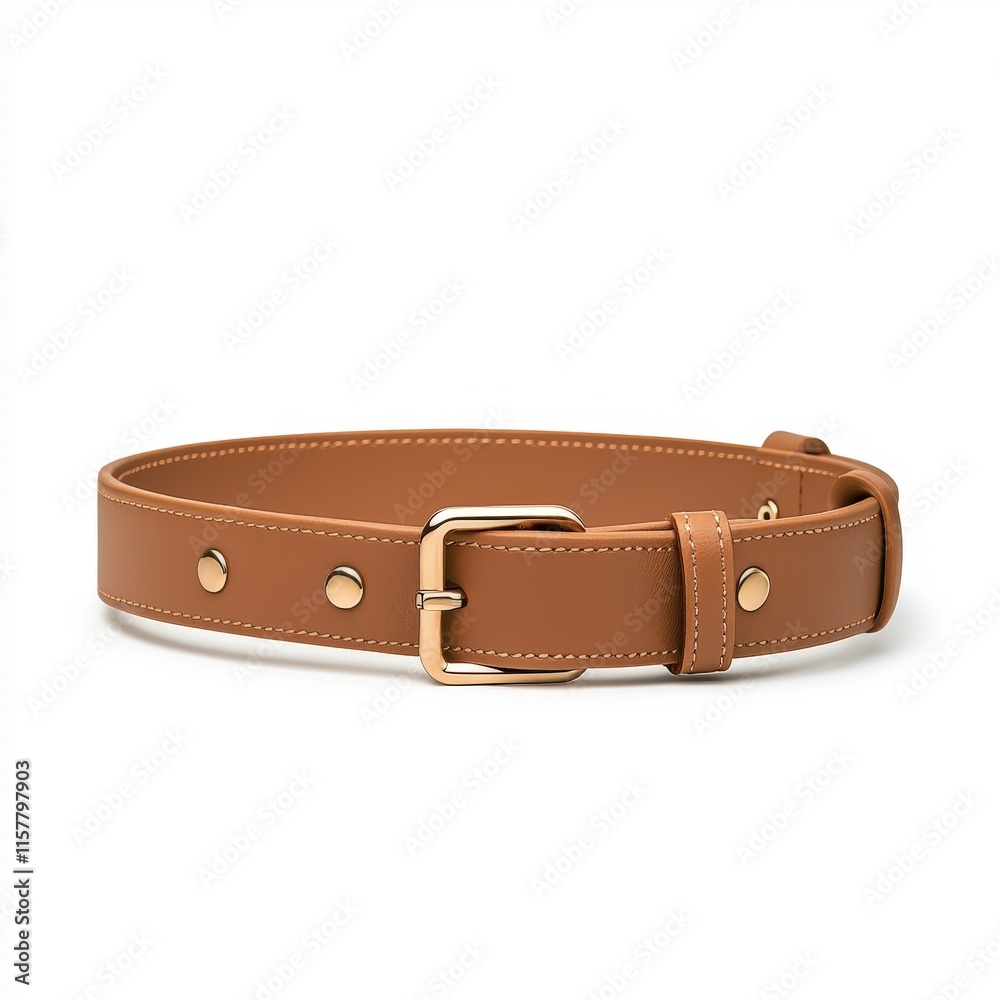 Stylish brown leather belt with gold buckle, perfect accessory for enhancing casual and formal outfits. Stylish brown leather belt with gold buckle, perfect accessory for enhancing casual and formal outfits.