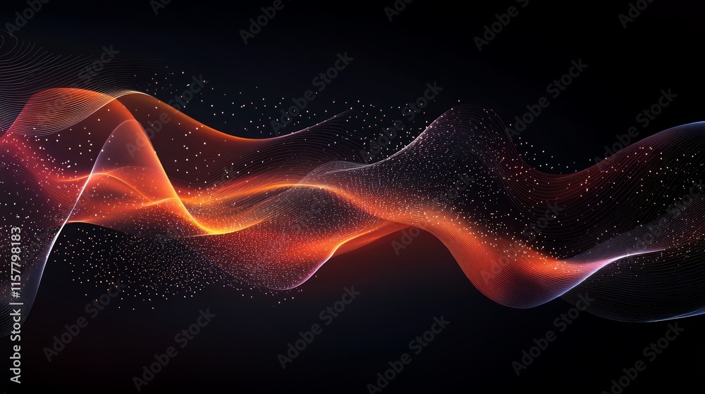 Obraz premium Dynamic orange and black abstract wave background.