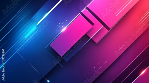 Abstract geometric background with vibrant colors and dynamic lines.