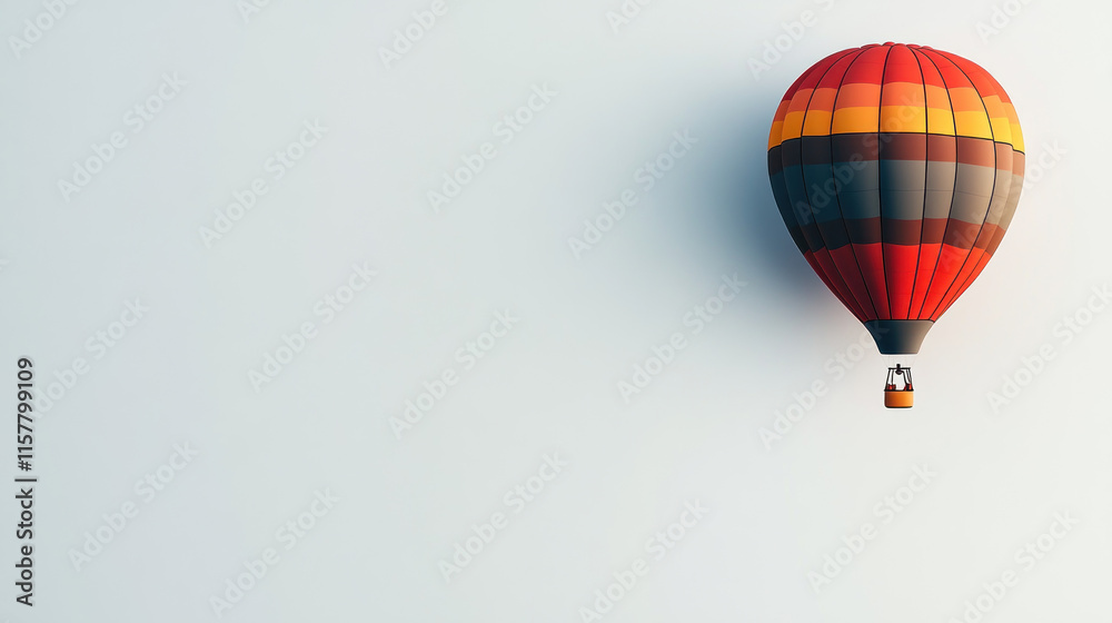 Naklejka premium Single hot air balloon against a plain background.