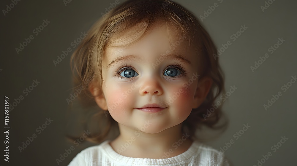 Sweet Innocence: Portrait of a Dark-Haired Girl with Brown Eyes Sweet Innocence: Portrait of a Dark-Haired Girl with Brown Eyes