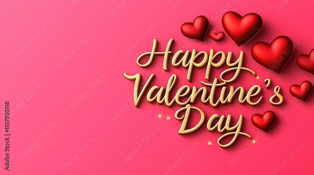 Naklejka premium Celebrating valentine's day with love hearts festive graphics romantic atmosphere colorful viewpoint cheerful concept