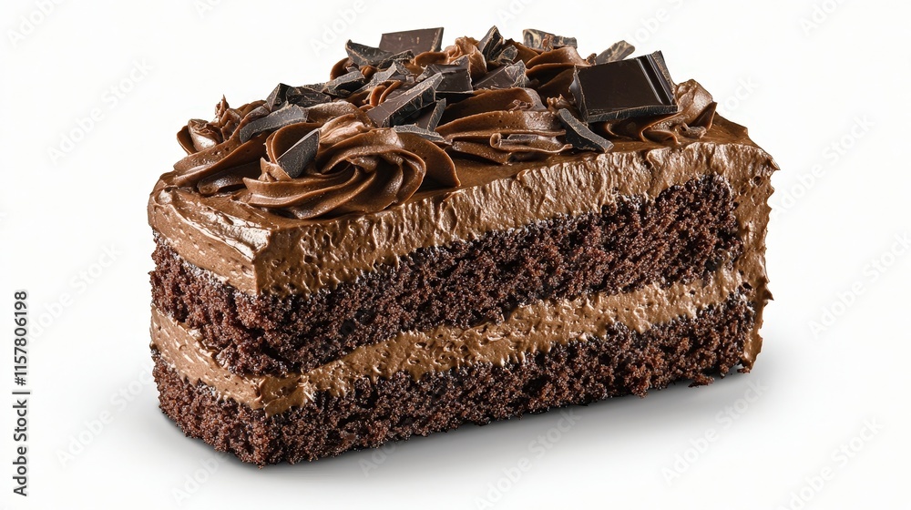 Decadent Layered Chocolate Cake With Rich Frosting and Shaved Toppings Decadent Layered Chocolate Cake With Rich Frosting and Shaved Toppings