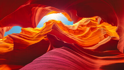Abstract colorful Antelope CANYON - travel and art concept