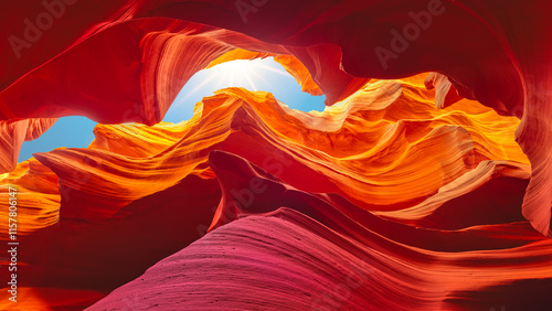 Abstract colorful Antelope CANYON - travel and art concept