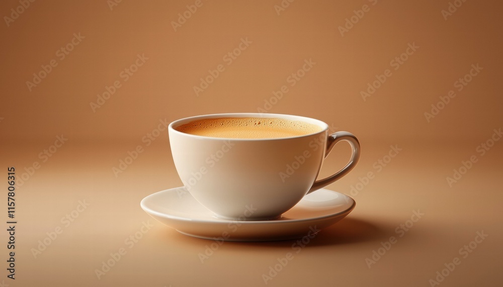 A cup of coffee on a saucer. AI. A cup of coffee on a saucer. AI.