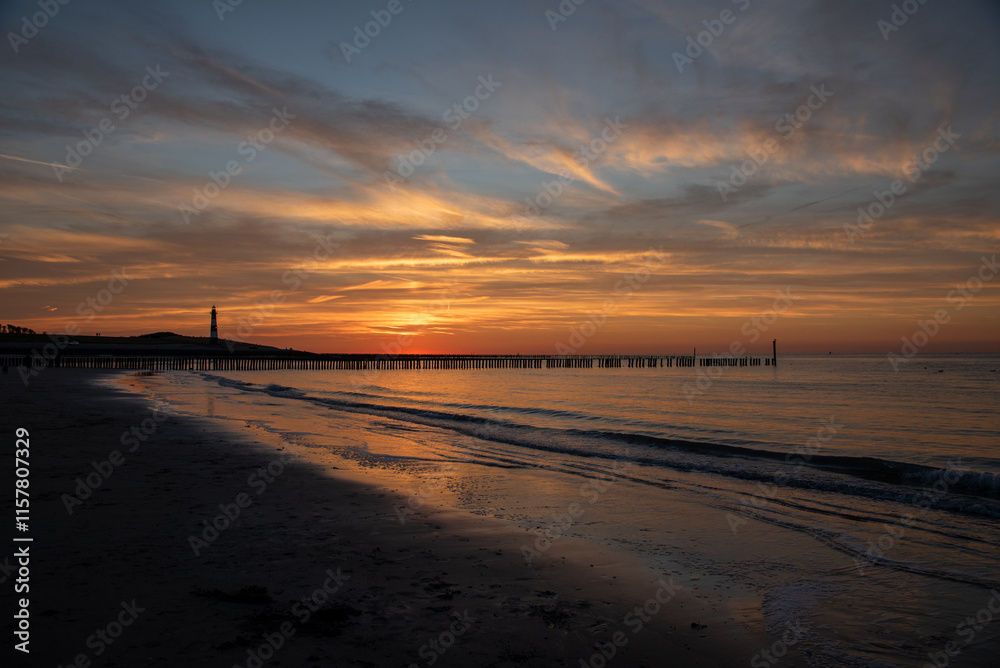 Fototapeta premium Abendrot an der Nordsee