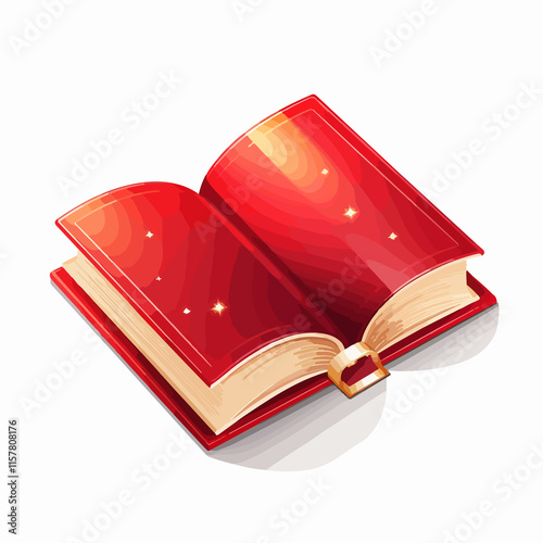 Illustration of red book icon on white background for websites and apps