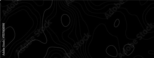 The black grey on white contours vector topography stylized height of the lines. The concept of a conditional geography scheme and the terrain path. Ultra wide. Map vector terrain Illustration.